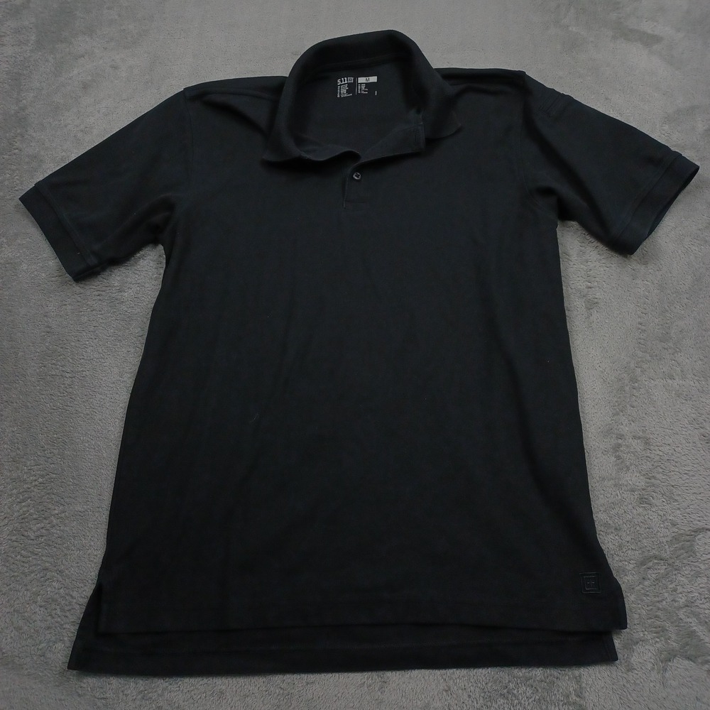 5.11 Tactical Polo Mens Medium Black Short Sleeve Workwear Pique Knit